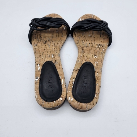 Esprit Womens Katelyn Sandal Faux Leather Flip Flop Flat Slip On Black 10 M - Picture 10 of 12